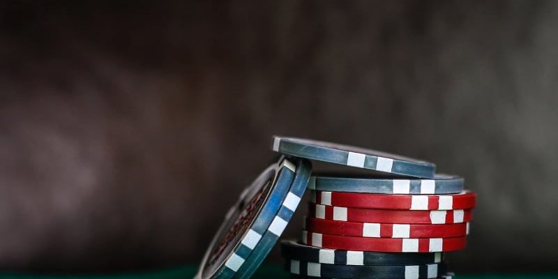 A small stack of poker chips.